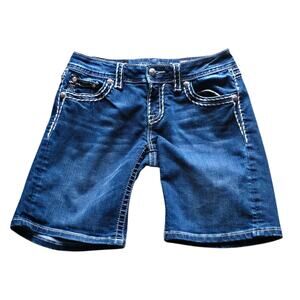 Miss Me Women's Midrise Shorts Blue, Size 28 Approx inseam 8 inches